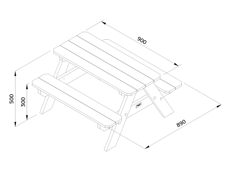 Mesa picnic infantil de madera Lisbet - 90x89 cm 3 Mesa picnic infantil de madera Lisbet - 90x89 cm - Imagen 2