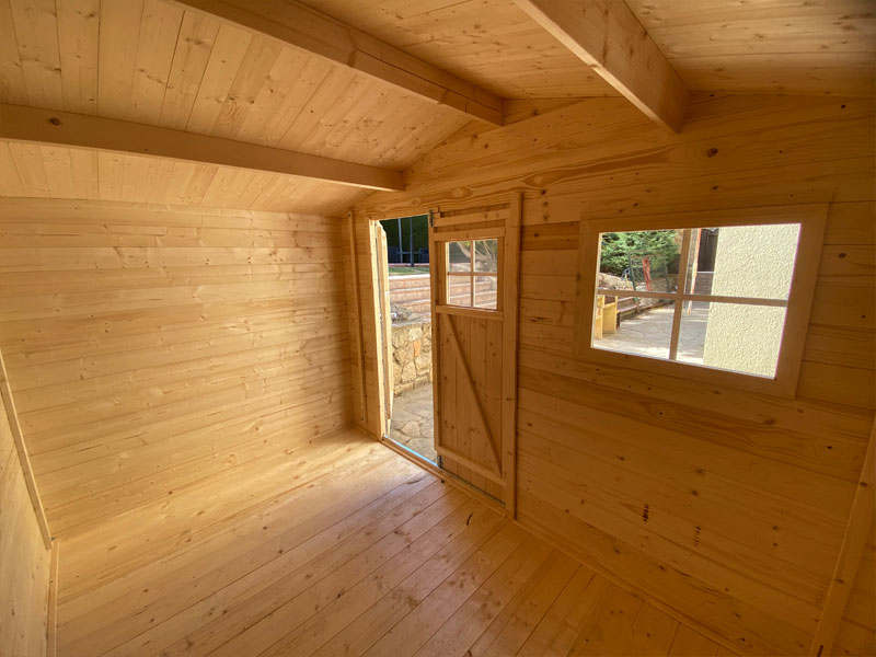 Caseta de madera Latina 56m2 verde Micasademadera