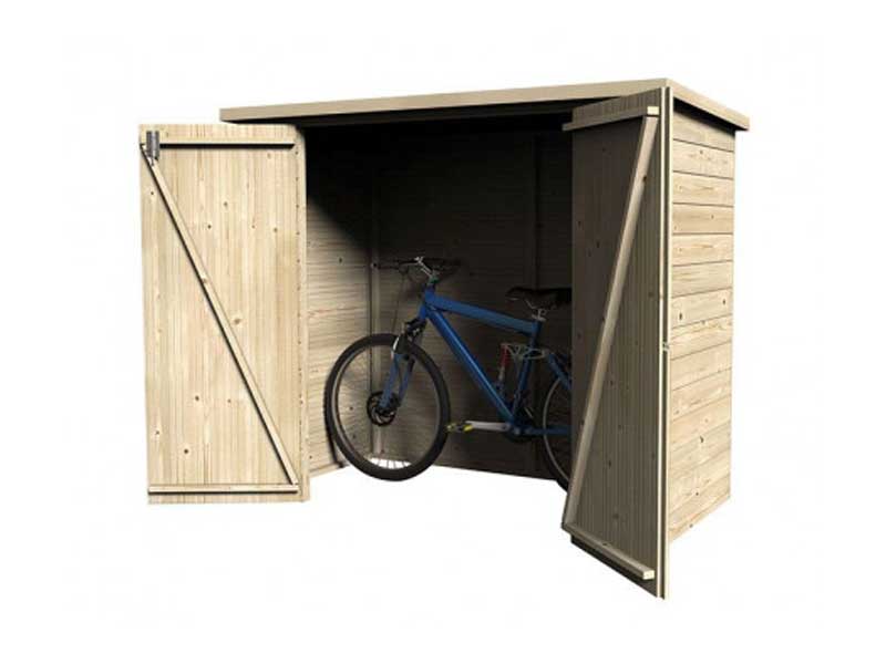 armario de madera para bicis