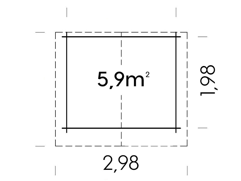 plano caseta de madera florine 59m2