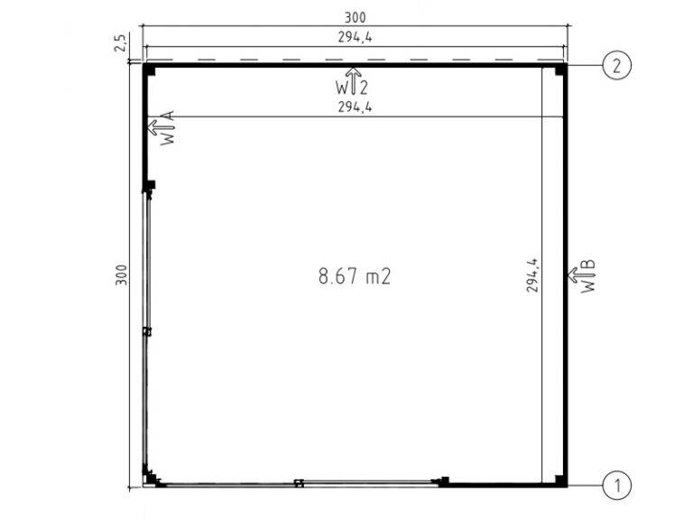 Caseta de madera Palermo 3 Micasademadera plano