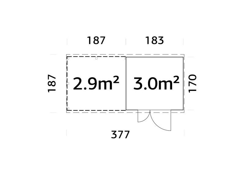 Cobertizo de madera Leif - 3,0+2,9 m2 3 Cobertizo-de-madera-Leif-3,0+2,9m2-micasademadera-6