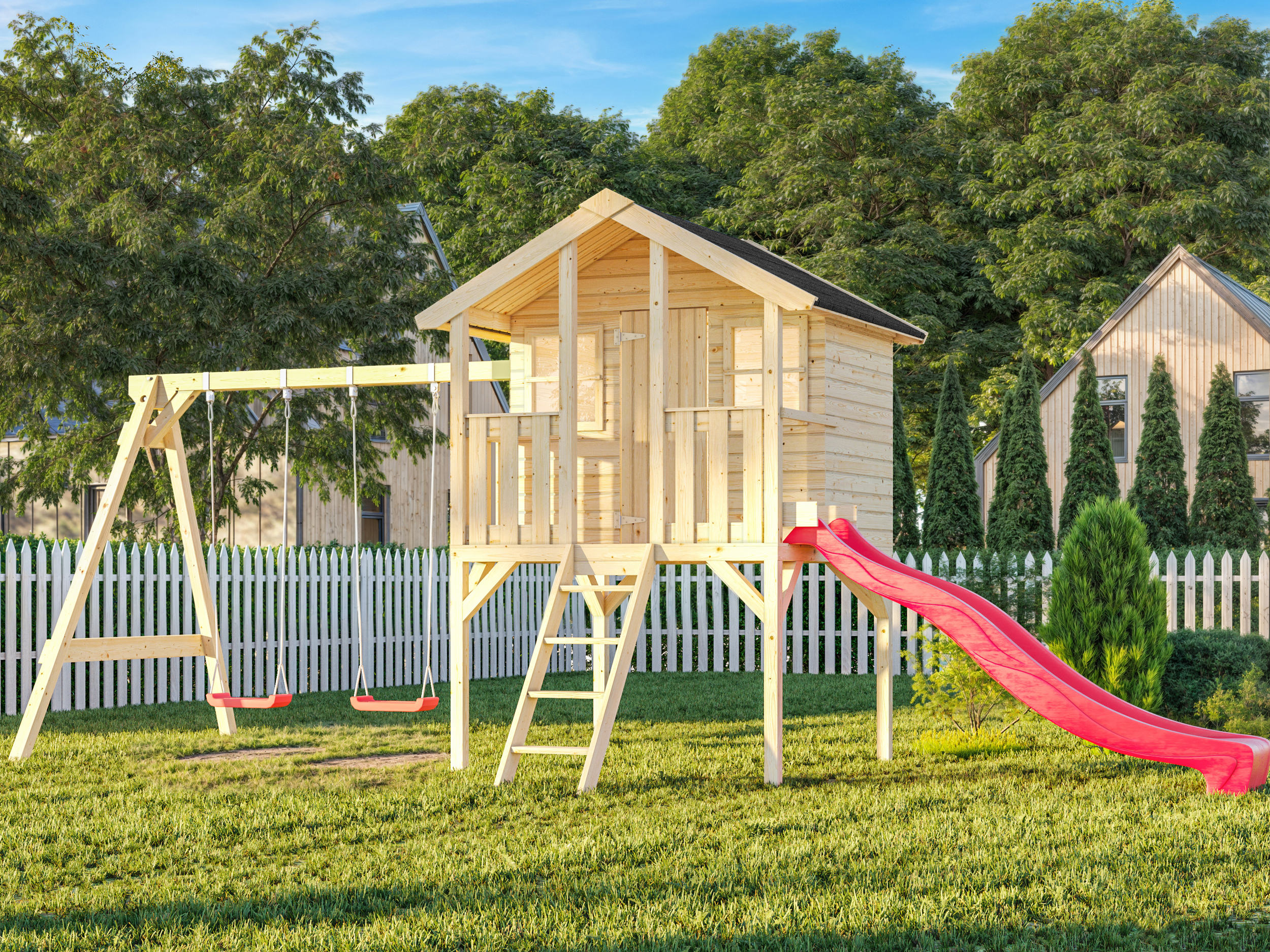 Caseta de madera infantil Toby Set con columpio - 2,1 m2 5 Caseta de madera infantil Toby Set con columpio - 2,1 m2 - Imagen 4