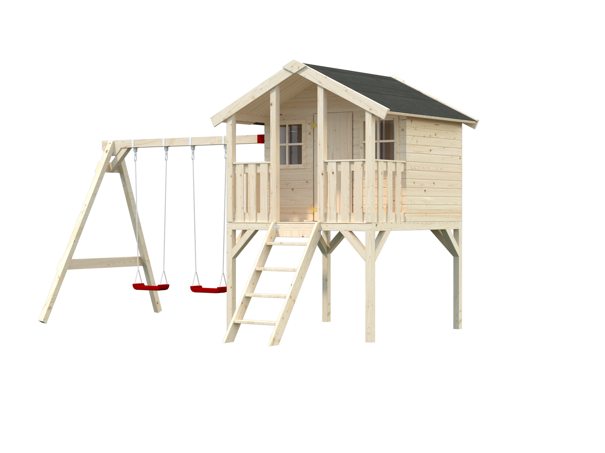 Caseta de madera infantil Toby Set con columpio - 2,1 m2 3 Caseta de madera infantil Toby Set con columpio - 2,1 m2 - Imagen 2