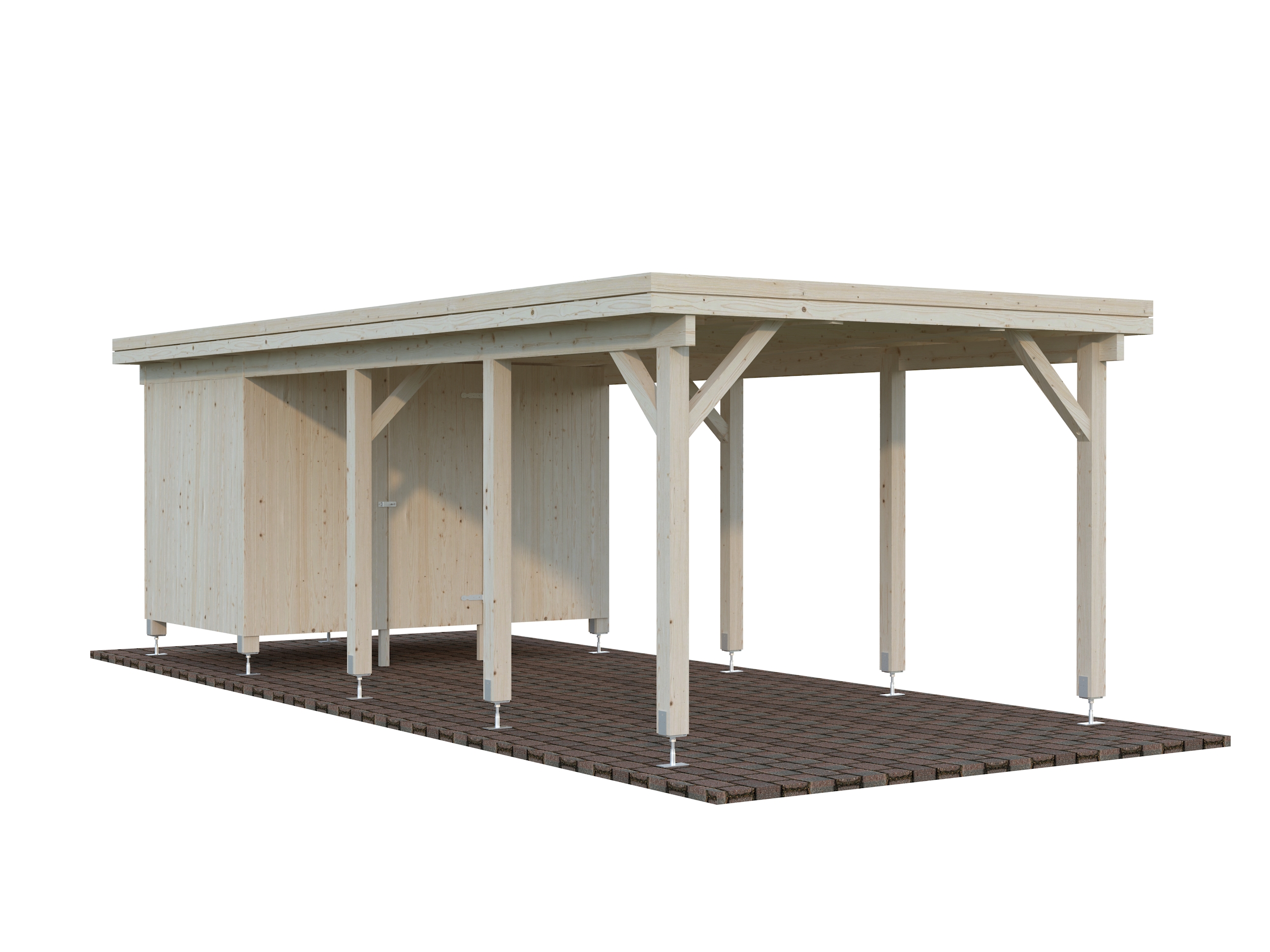 Cochera de madera Karl - 23,1 m2 con cobertizo 3 Cochera de madera Karl - 23,1 m2 con cobertizo - Imagen 2
