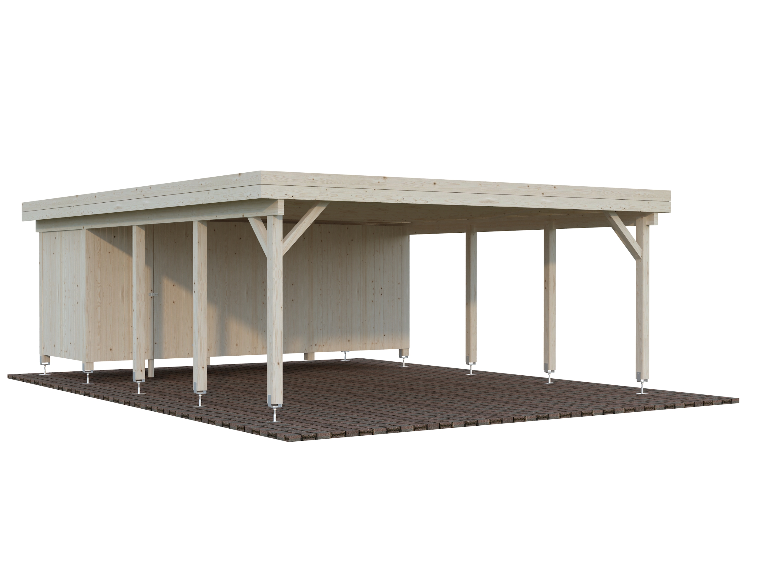 Cochera de madera Karl - 40,6 m2 con cobertizo 3 Cochera de madera Karl - 40,6 m2 con cobertizo - Imagen 2