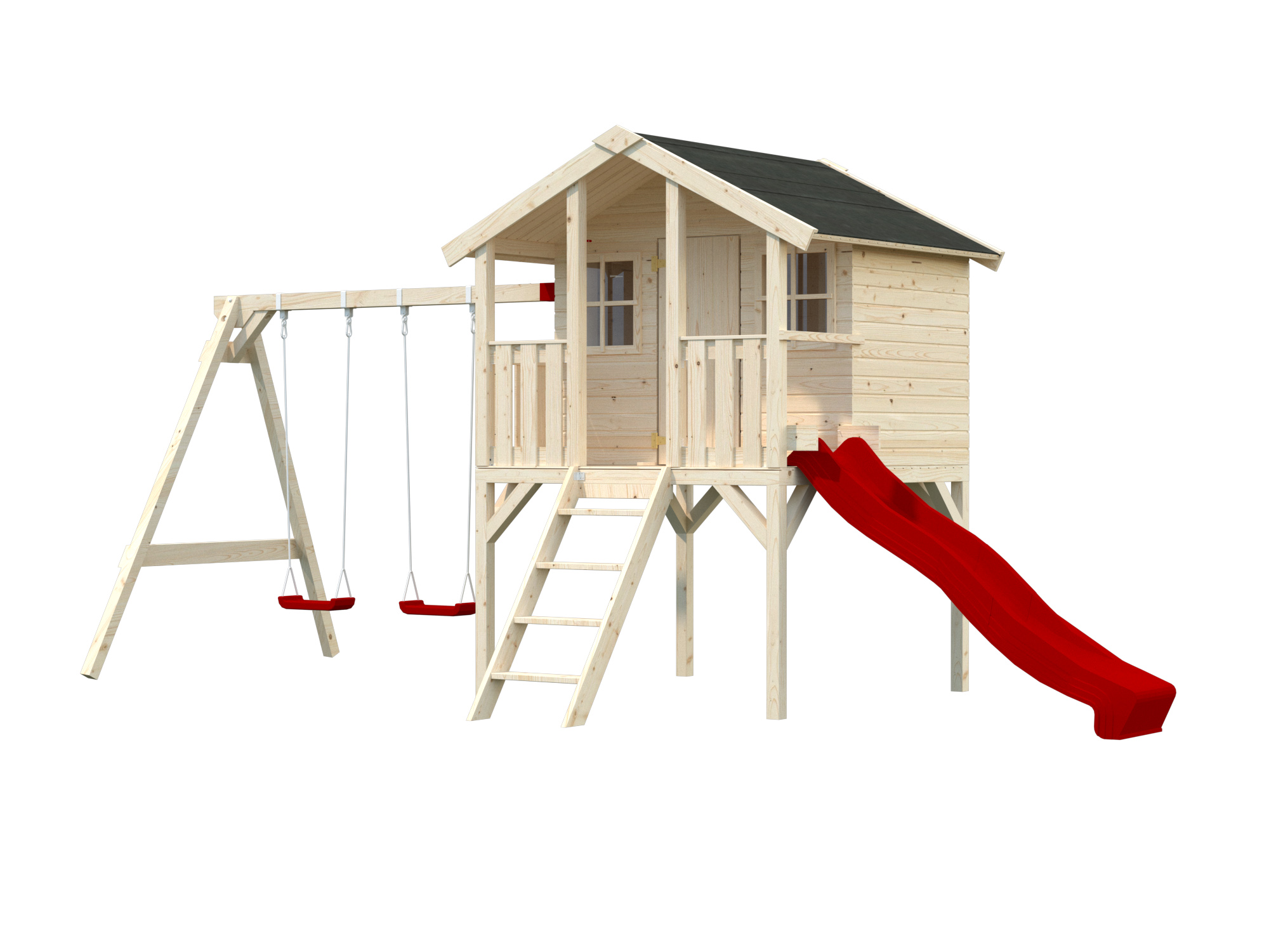 Caseta de madera infantil Toby Set con columpio - 2,1 m2 4 Caseta de madera infantil Toby Set con columpio - 2,1 m2 - Imagen 3