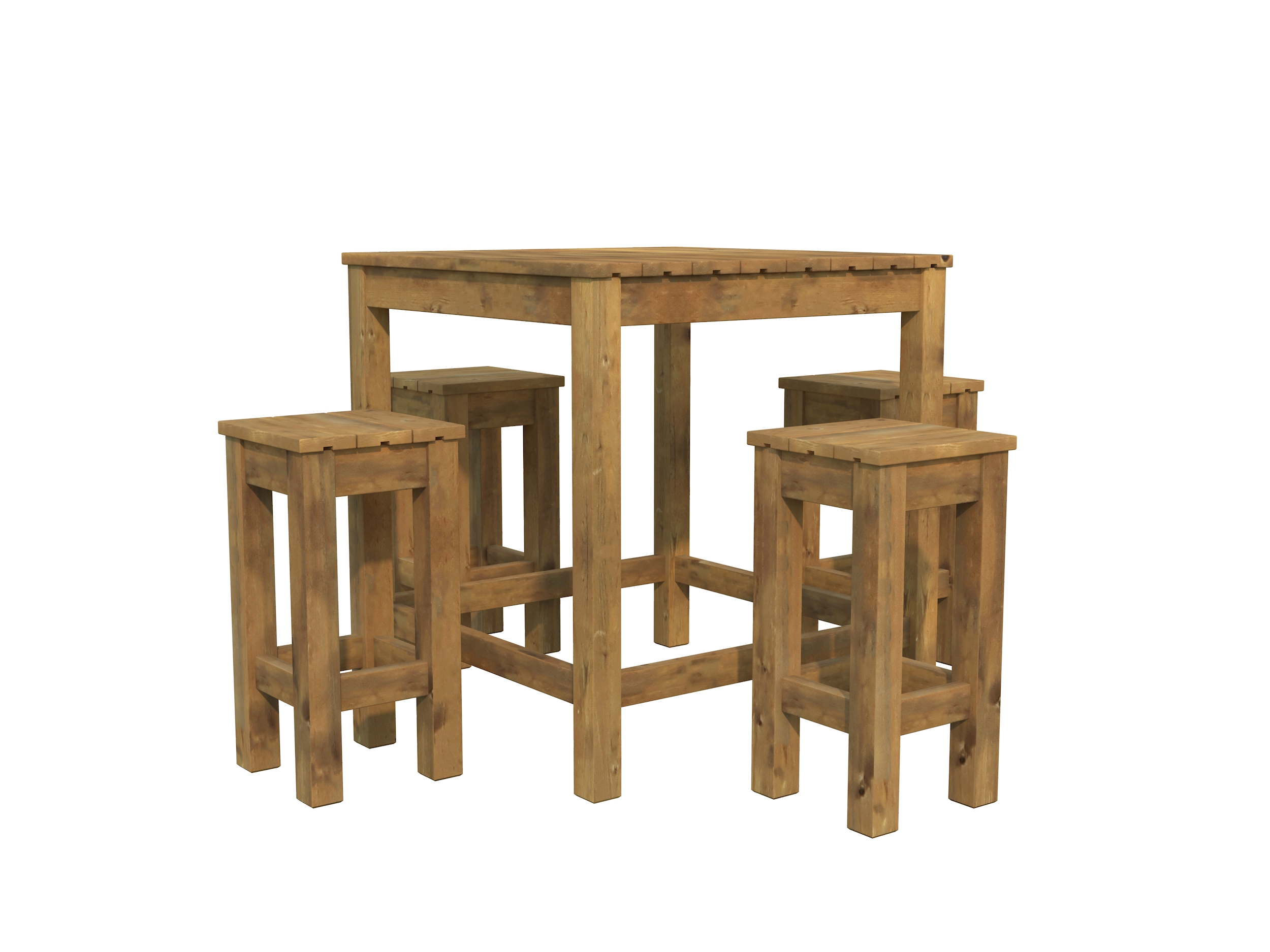 Set de madera Aron - mesa alta 99x99 y 4 taburetes 5 Set de madera Aron - mesa alta 99x99 y 4 taburetes - Imagen 4