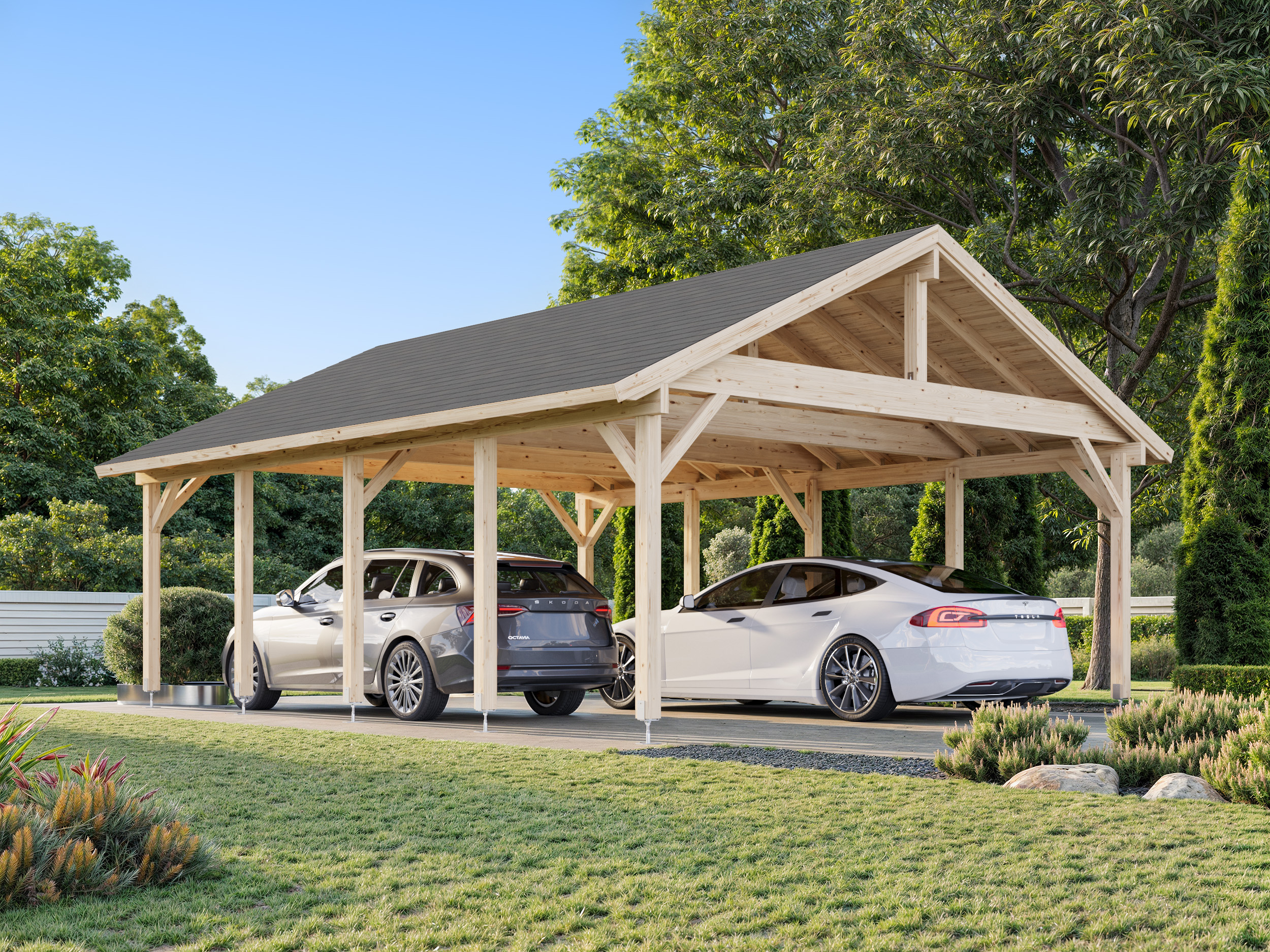 1 Palmako carport Robert 40.6 m2 NATURAL wb
