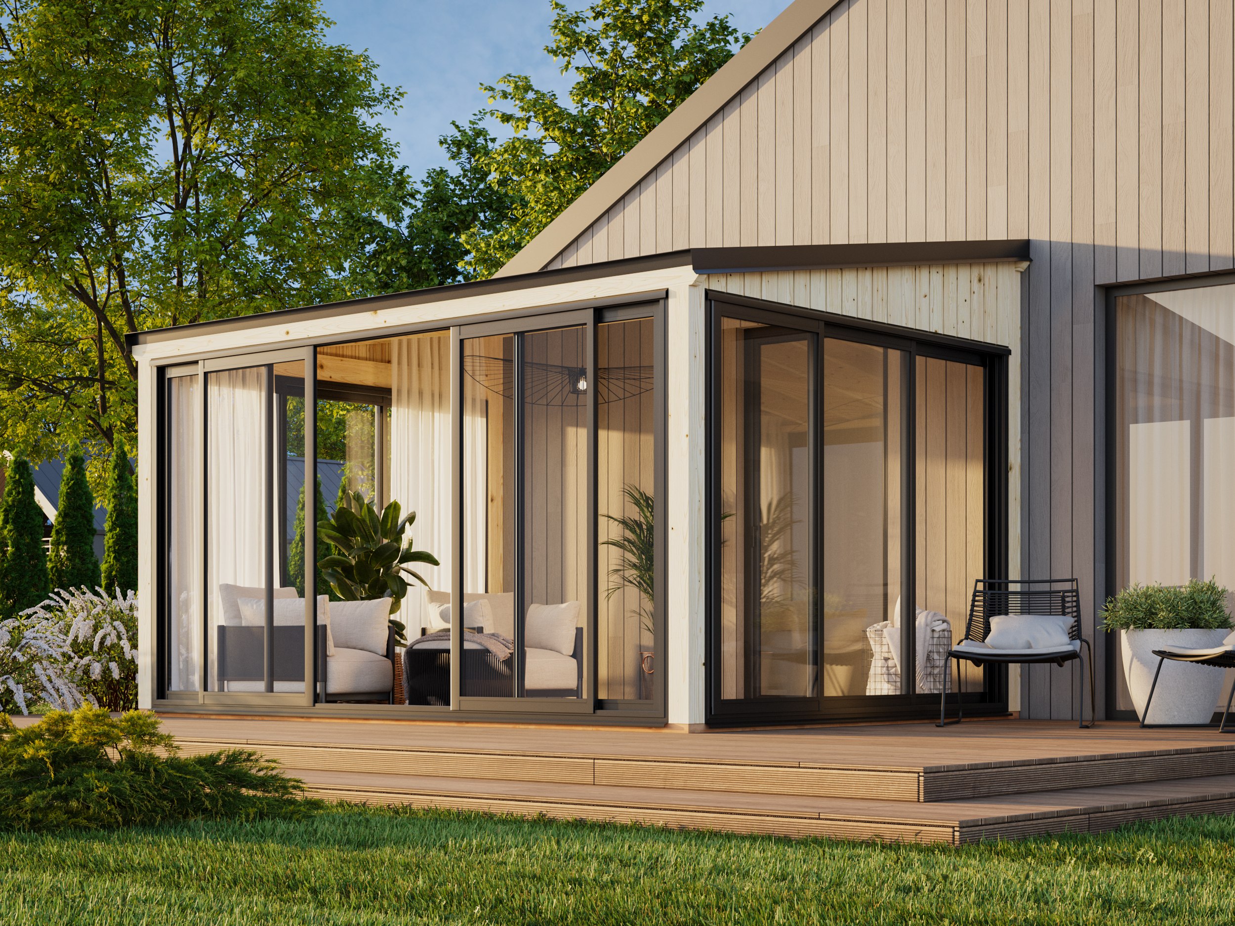 1 Palmako conservatory Lumi 11.6 m2 Slide NATURAL wb