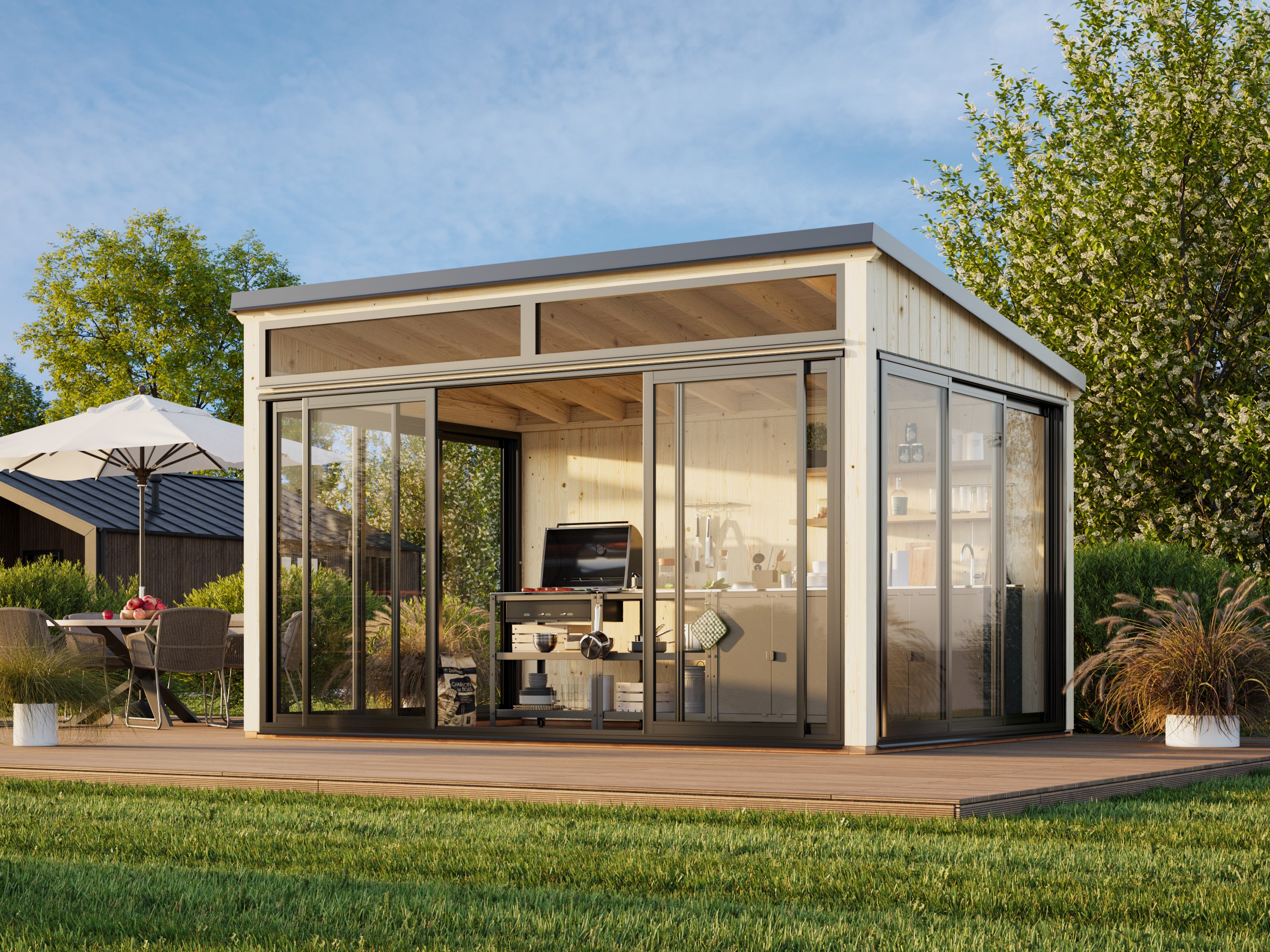 1 Palmako conservatory Saga 11.6 m2 Slide NATURAL wb