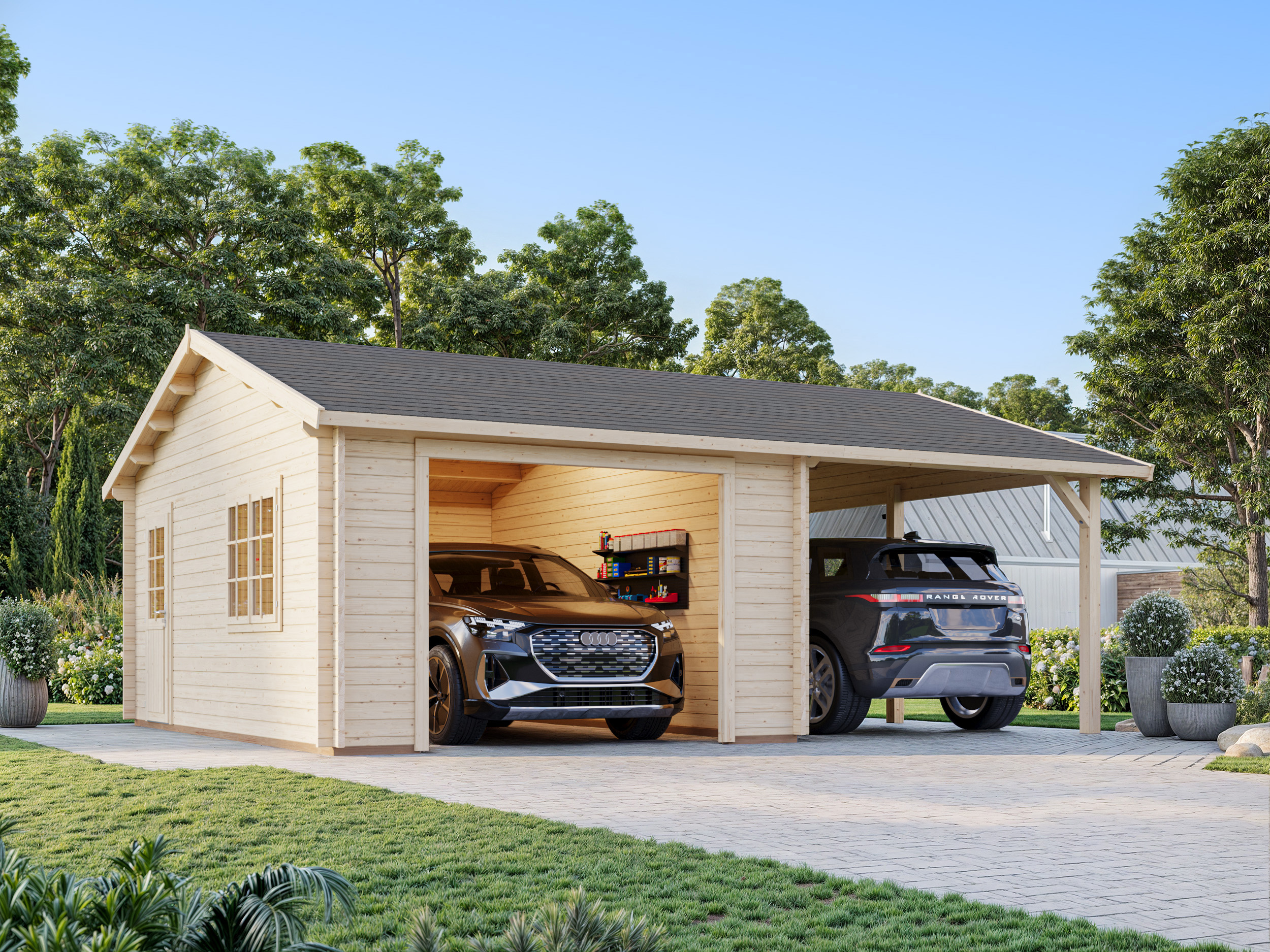 1 Palmako garage Roger 19.02B16.2 m2 kit NATURAL wb