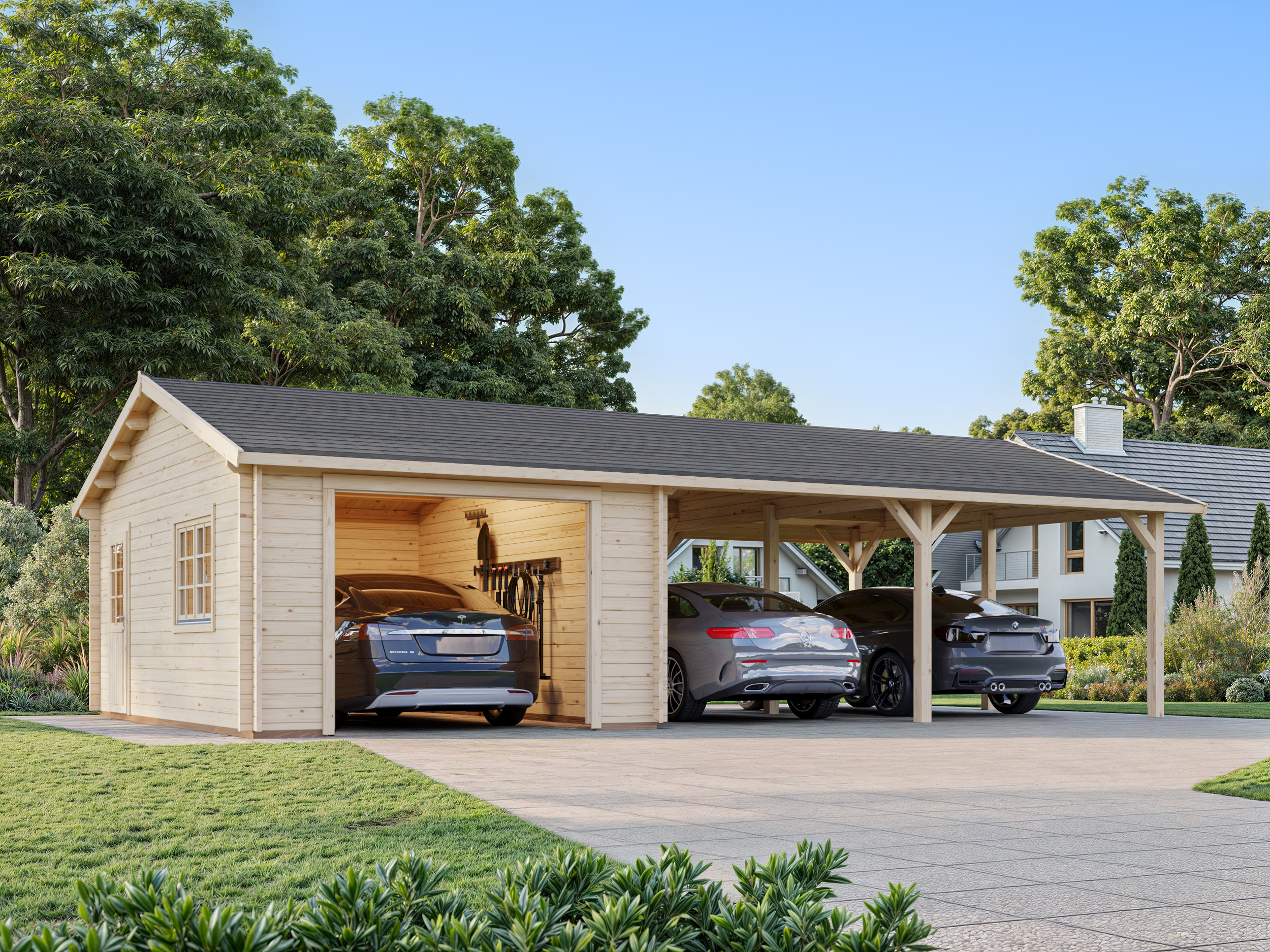 1 Palmako garage Roger 19.02B33.2 m2 kit NATURAL wb
