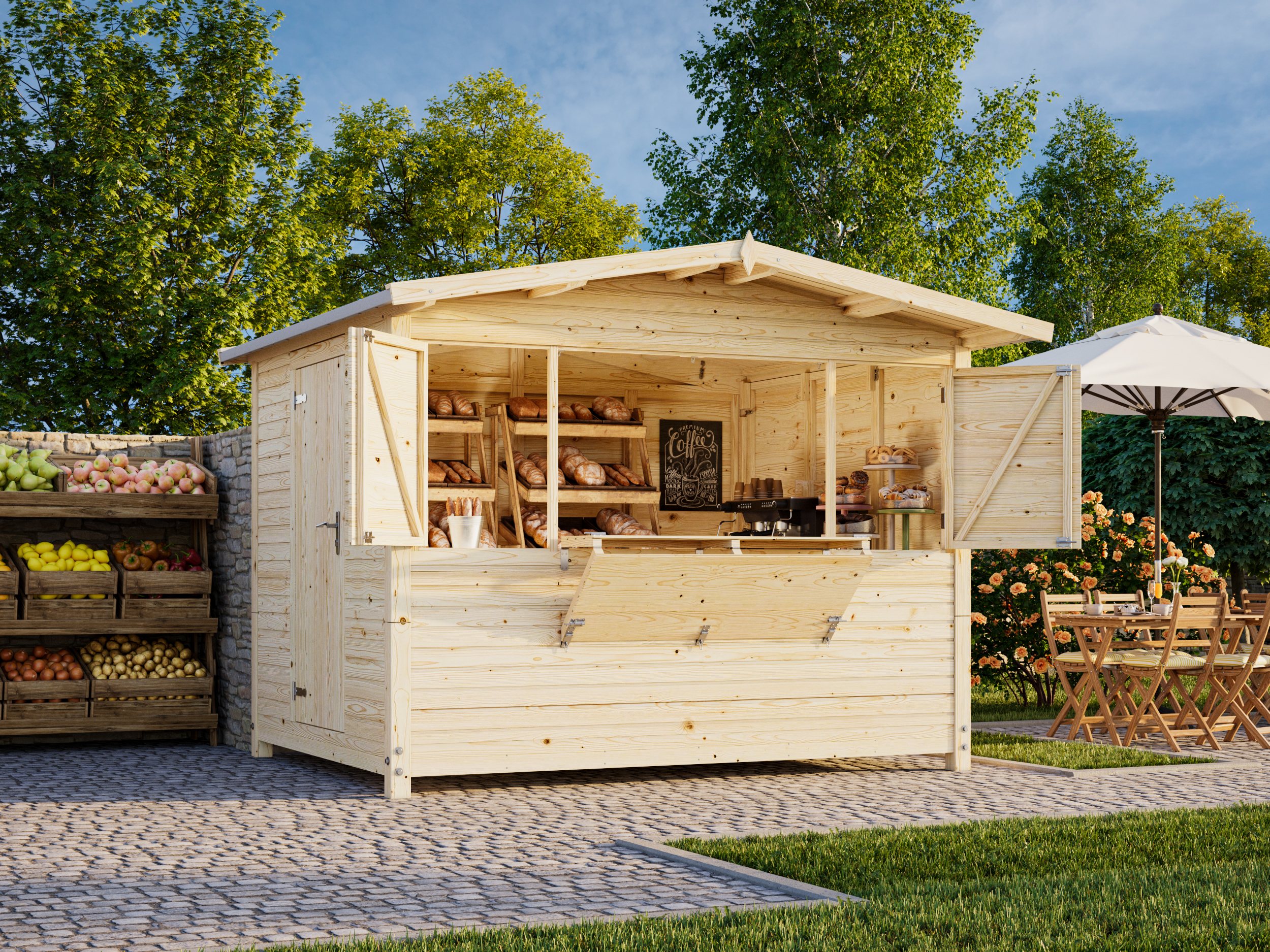 1 Palmako kiosk Marian 6.2 m2 summer NATURAL wb