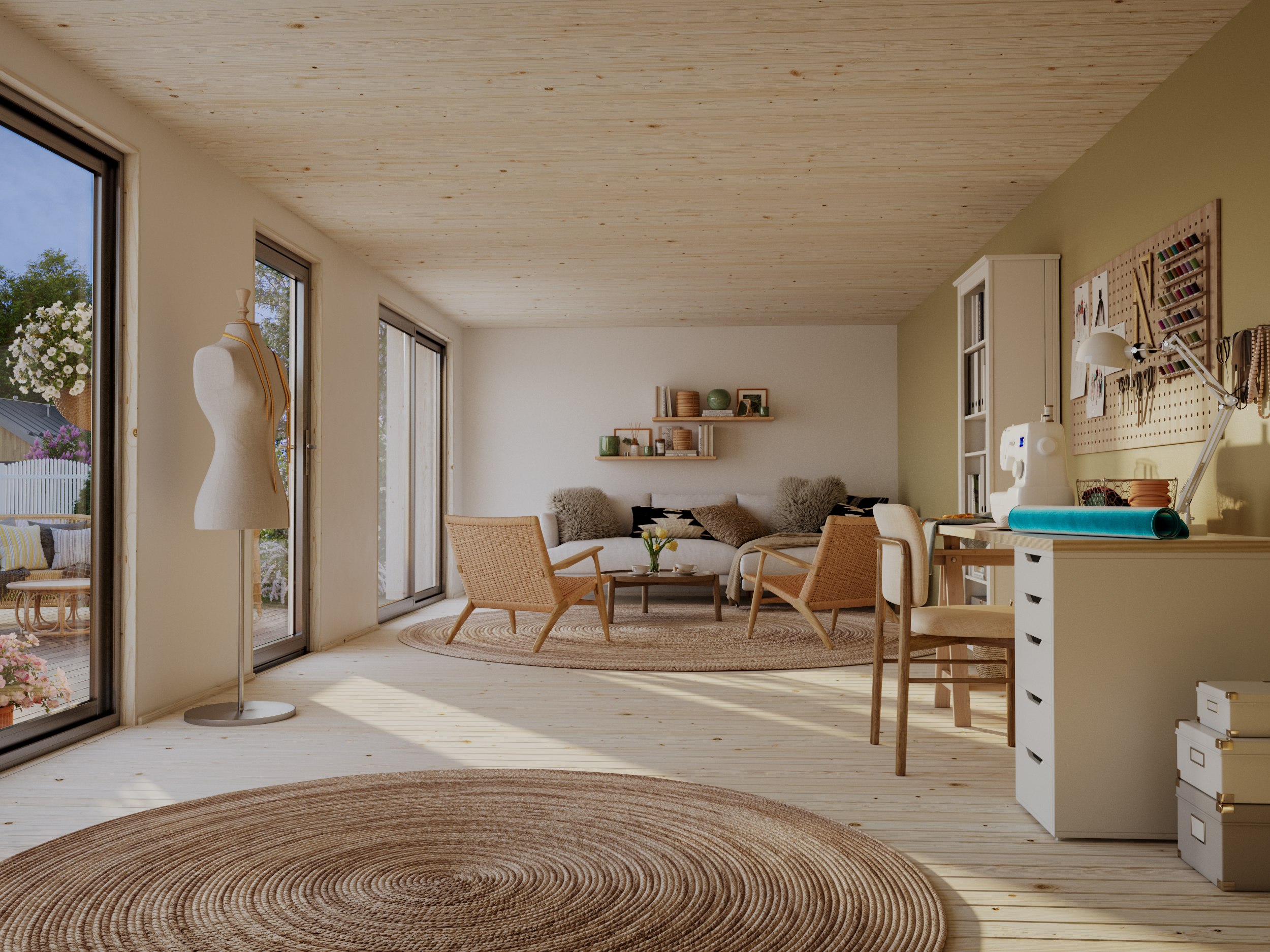 Caseta nórdica de madera Rebekka - 31,8 m2 3 Caseta nórdica de madera Rebekka - 31,8 m2 - Imagen 2