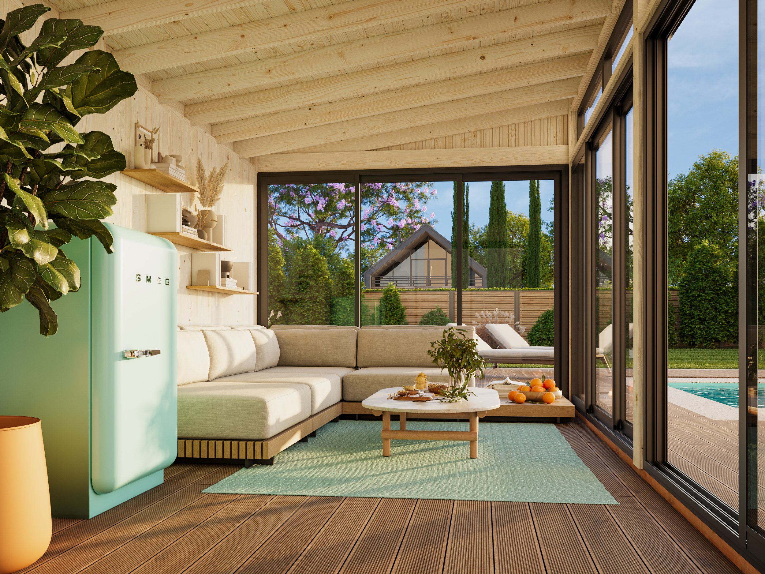 Cenador de madera Saga - 16,2 m2 - Imagen 2