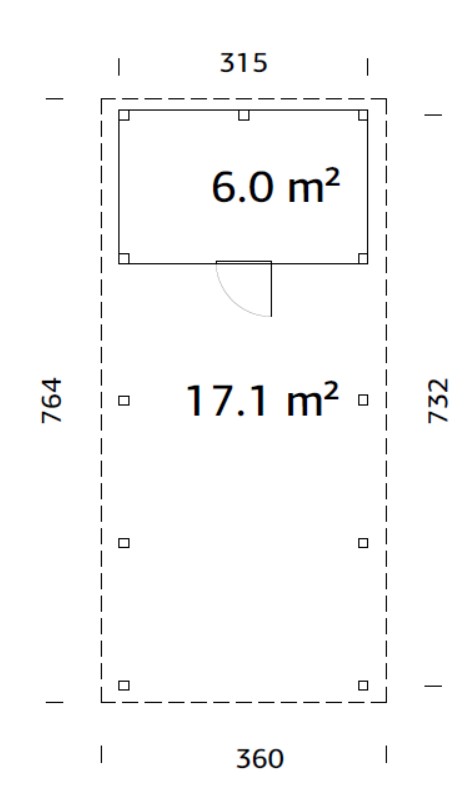 Cochera de madera Karl - 23,1 m2 con cobertizo 6 Cochera de madera Karl - 23,1 m2 con cobertizo - Imagen 5