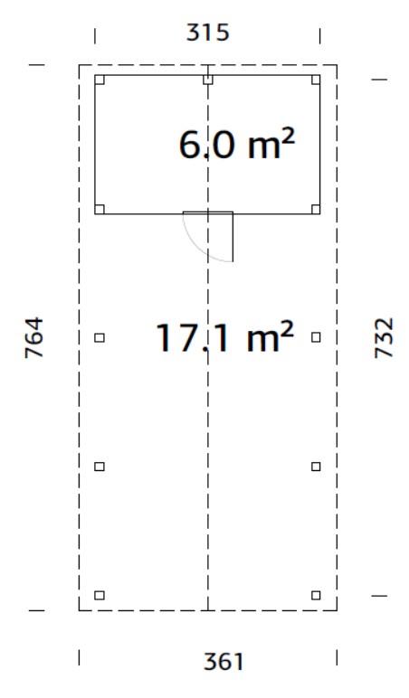 Cochera de madera Robert - 23,1 m2 con cobertizo 6 Cochera de madera Robert - 23,1 m2 con cobertizo - Imagen 5