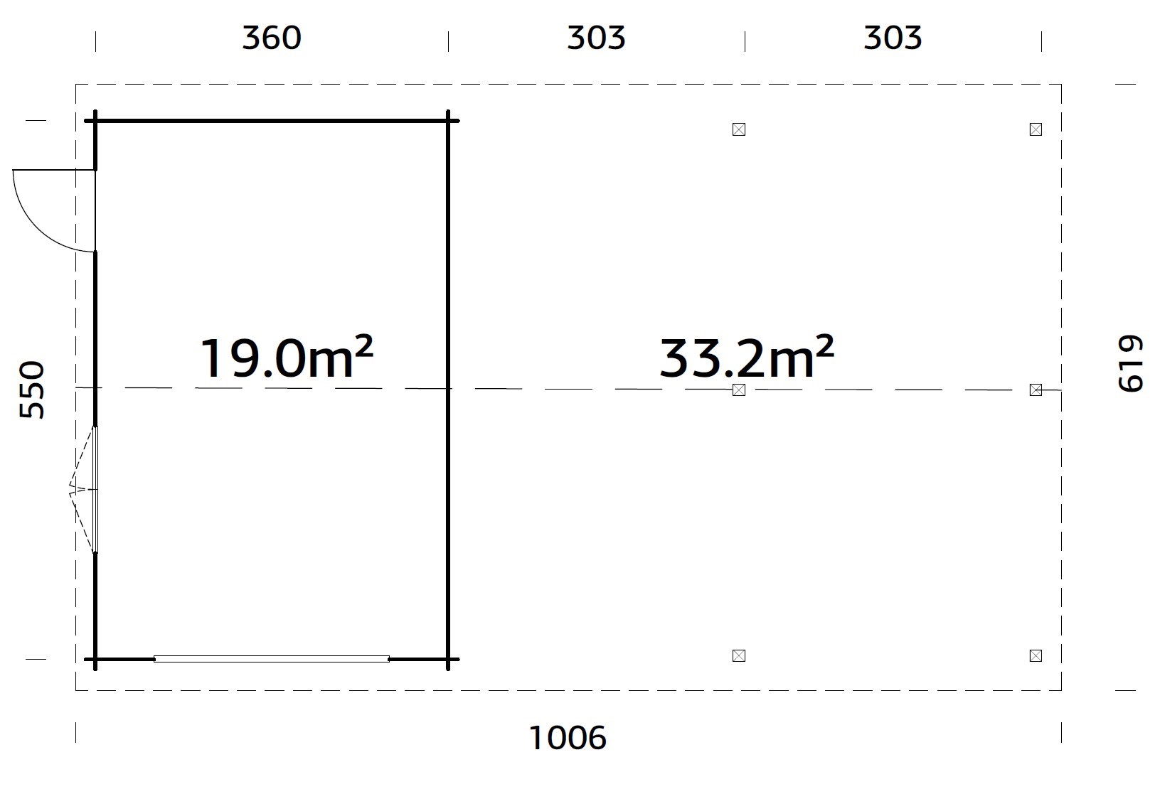 Garaje de madera Roger - 19,0+33,2 m2 7 Garaje de madera Roger - 19,0+33,2 m2 - Imagen 6