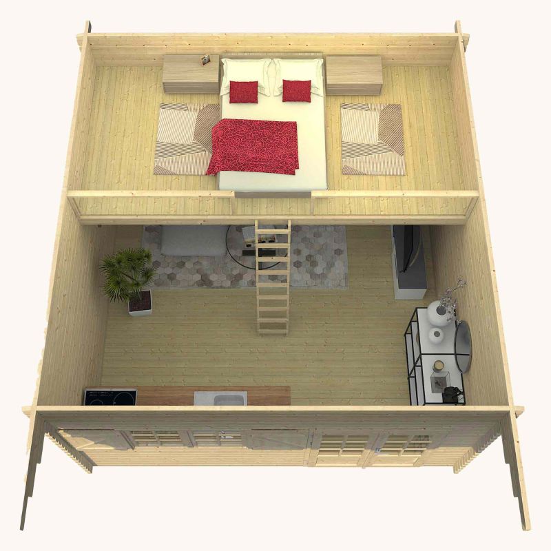 Caseta de madera Jasmin Duplex - 19,2 m2 6 Caseta de madera Jasmin Duplex - 19,2 m2