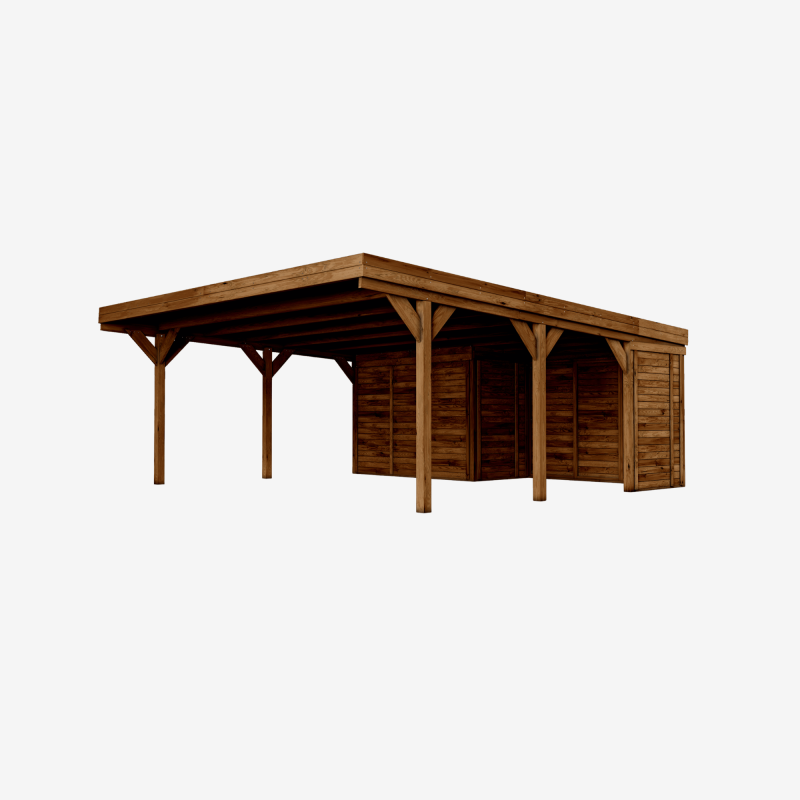 Cochera de madera León Doble - 604x649cm
