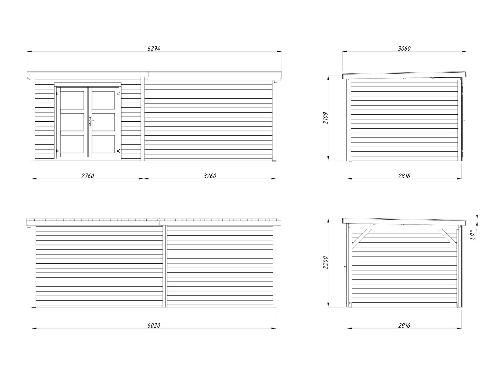 Caseta de madera Lya 1 con porche - 7,5 + 8,7 m2 6 Caseta de madera Lya 1 con porche - 7,5 + 8,7 m2 - Imagen 5