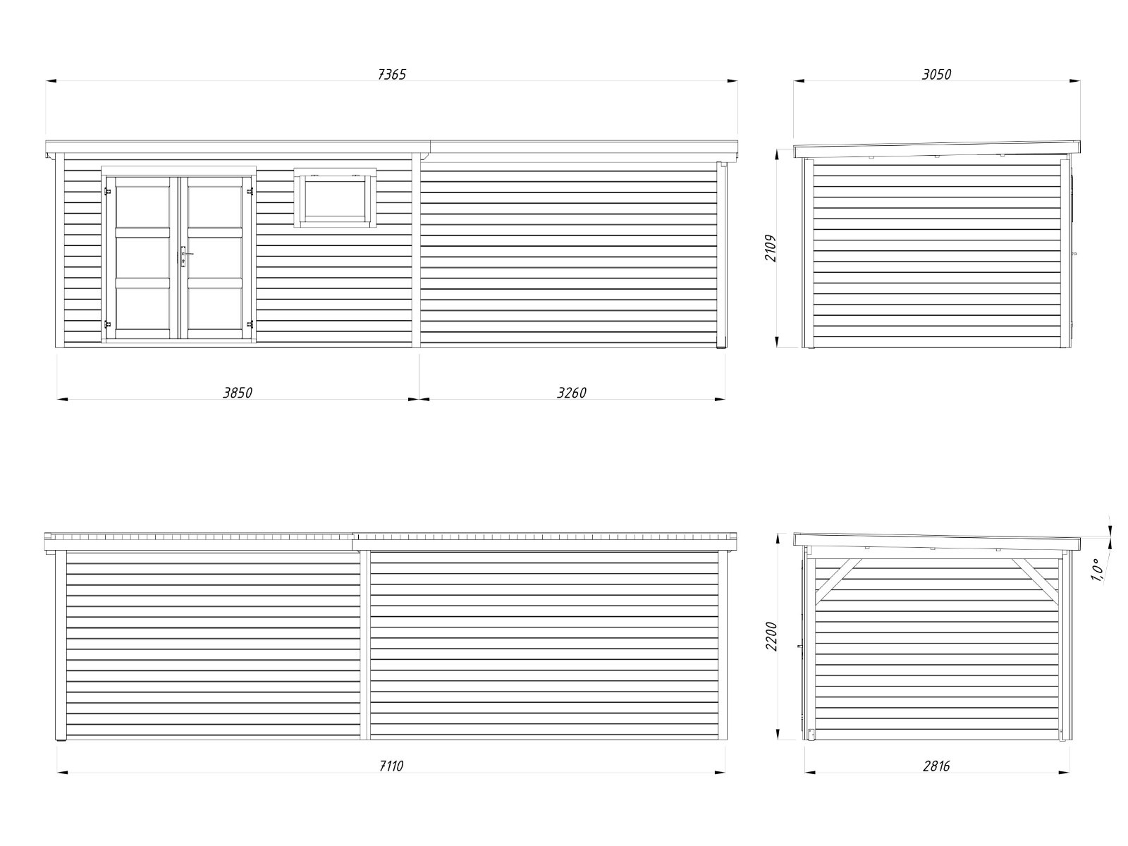 Caseta de madera Lya 2 con porche - 10,5 + 8,7 m2 6 Caseta de madera Lya 2 con porche - 10,5 + 8,7 m2 - Imagen 5