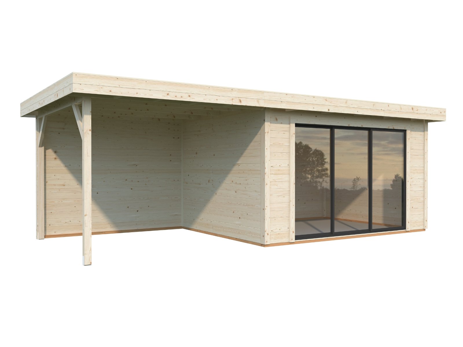 caseta de madera lydia con porche 10 8 7 6 m2 palmako 1