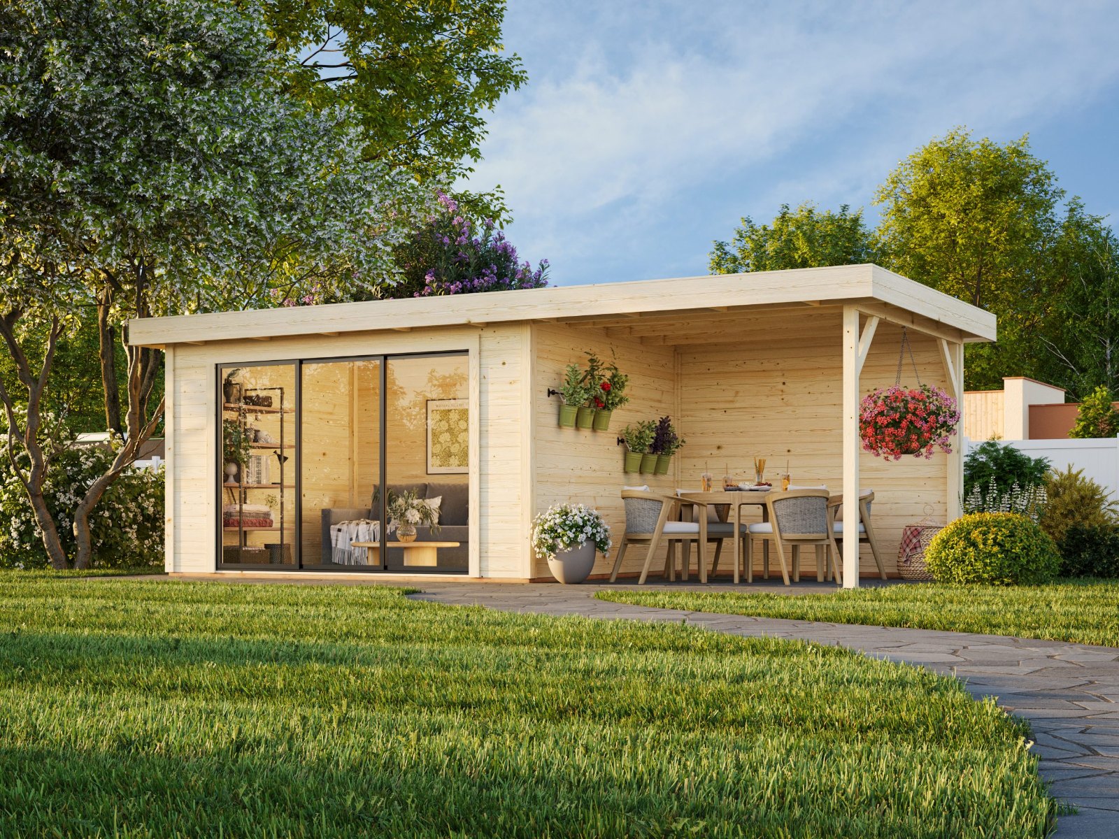 Caseta de madera Lydia con porche - 10,8 + 7,6 m2 4 Caseta de madera Lydia con porche - 10,8 + 7,6 m2 - Imagen 3