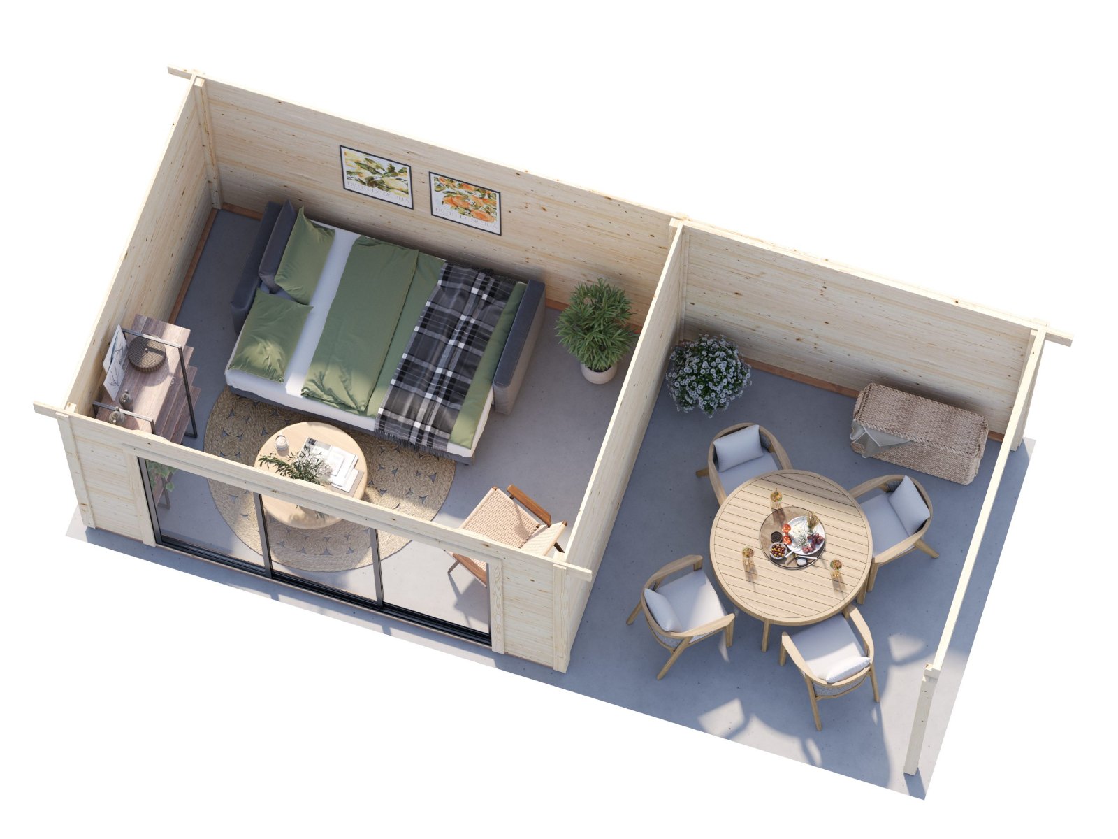 Caseta de madera Lydia con porche - 10,8 + 7,6 m2 6 Caseta de madera Lydia con porche - 10,8 + 7,6 m2 - Imagen 5