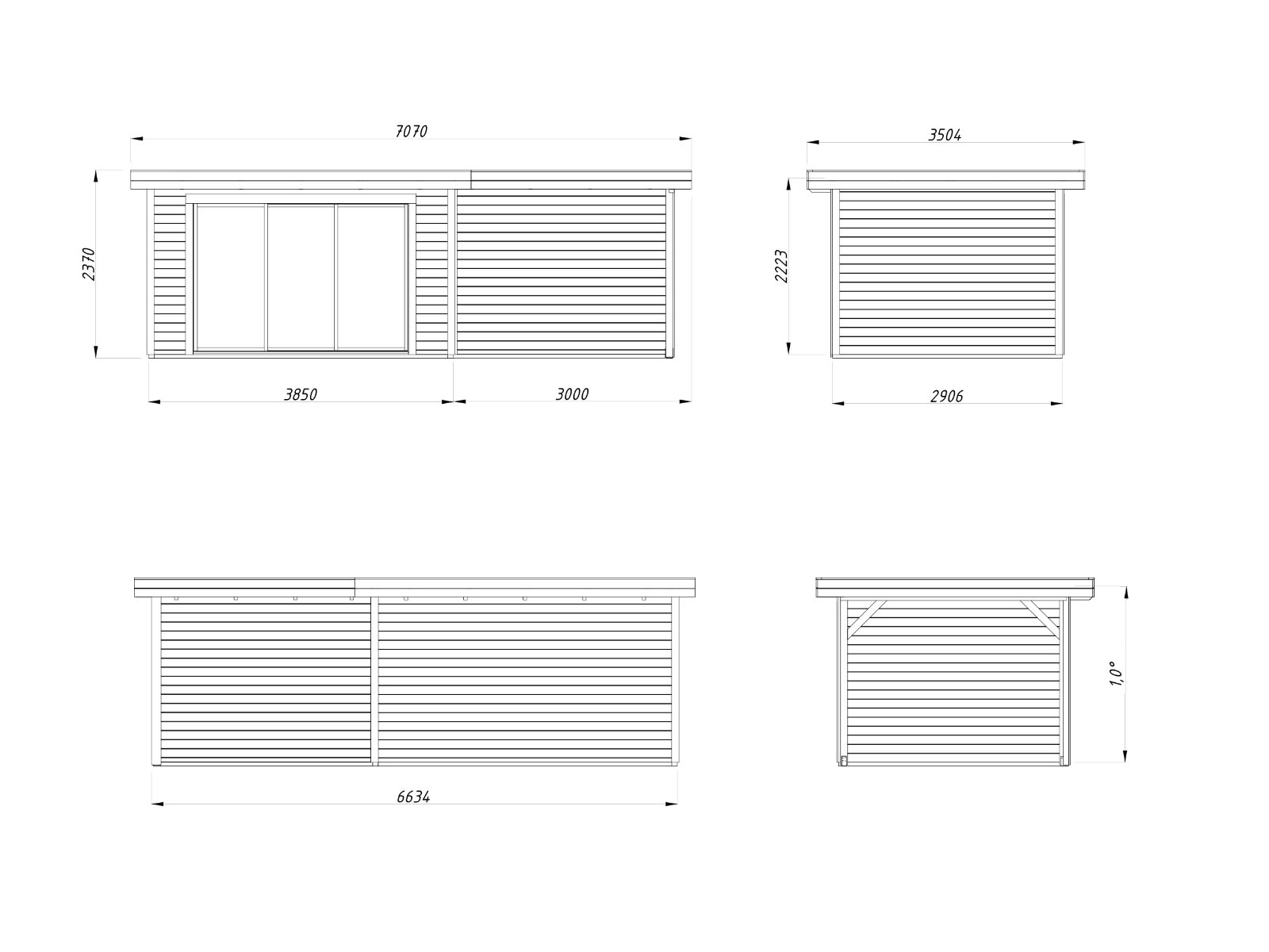 Caseta de madera Lydia con porche - 10,8 + 7,6 m2 7 Caseta de madera Lydia con porche - 10,8 + 7,6 m2 - Imagen 6
