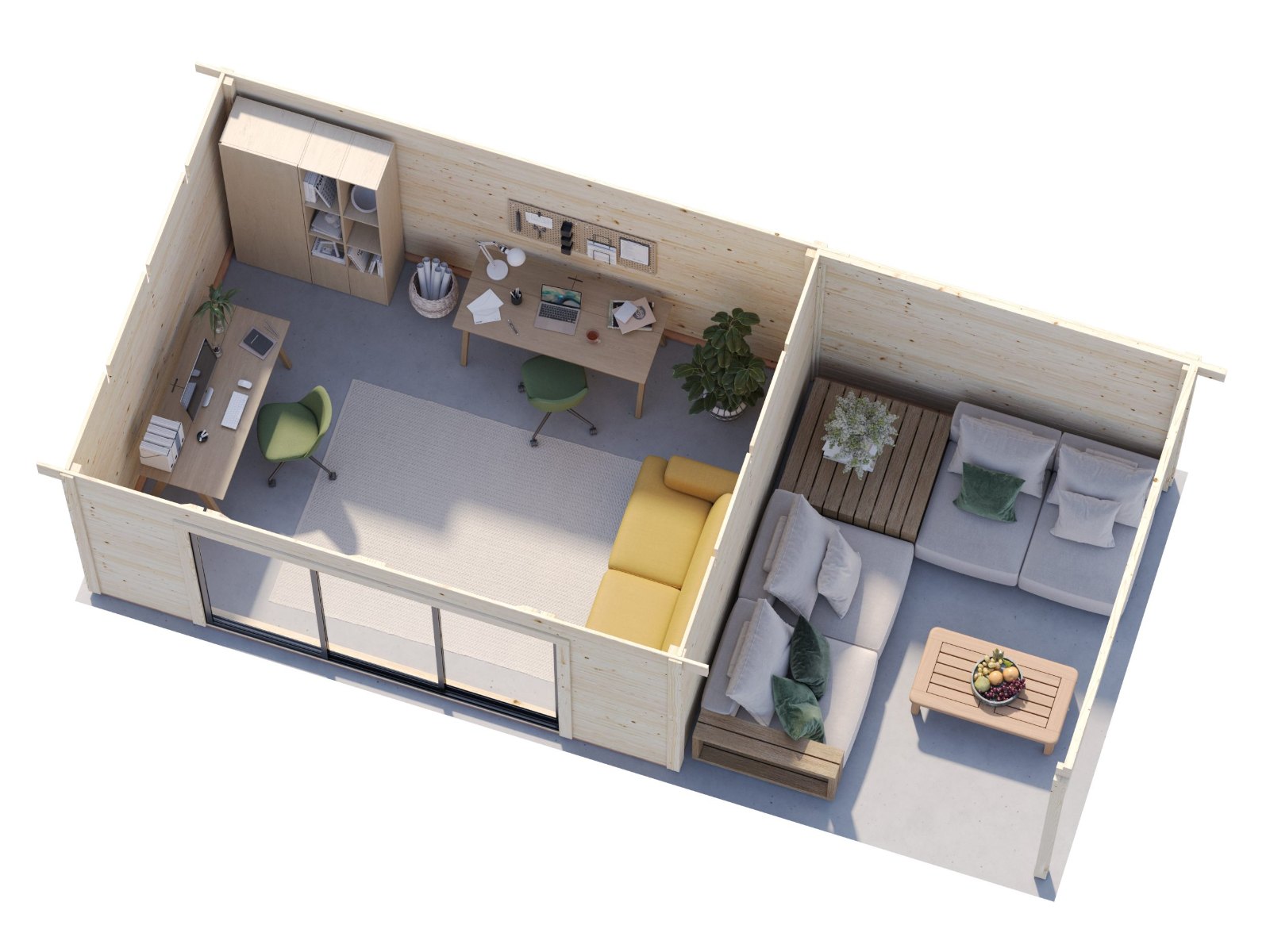 Caseta de madera Lydia con porche - 14,4 + 8,8 m2 6 Caseta de madera Lydia con porche - 14,4 + 8,8 m2 - Imagen 5