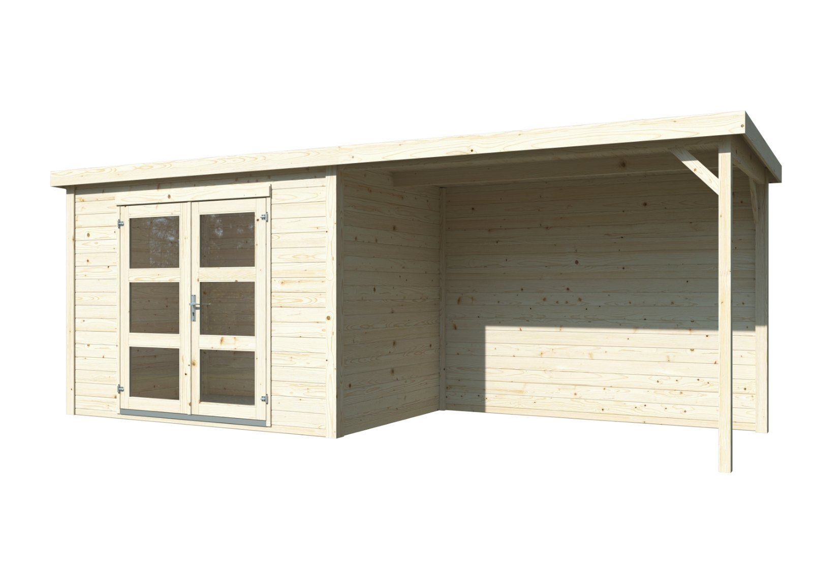 Caseta de madera Olivia con porche - 5,0 + 5,0 m2