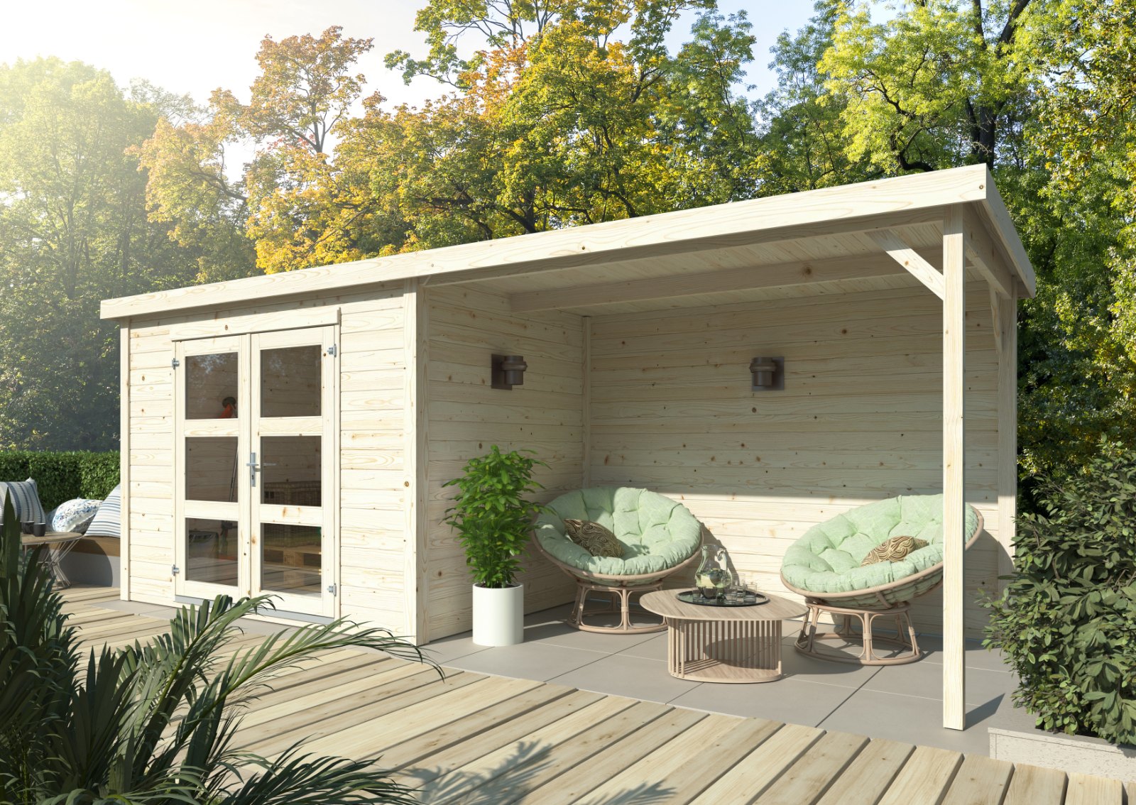 Caseta de madera Olivia con porche - 5,0 + 5,0 m2 4 Caseta de madera Olivia con porche - 5,0 + 5,0 m2 - foto 3