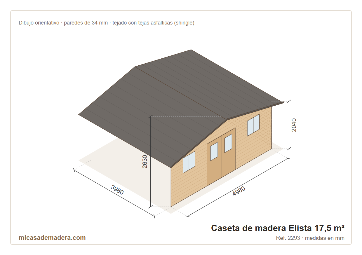 Caseta de madera Elista - 17,5 m2 3 Caseta de madera Elista - 17,5 m2 - Imagen 2