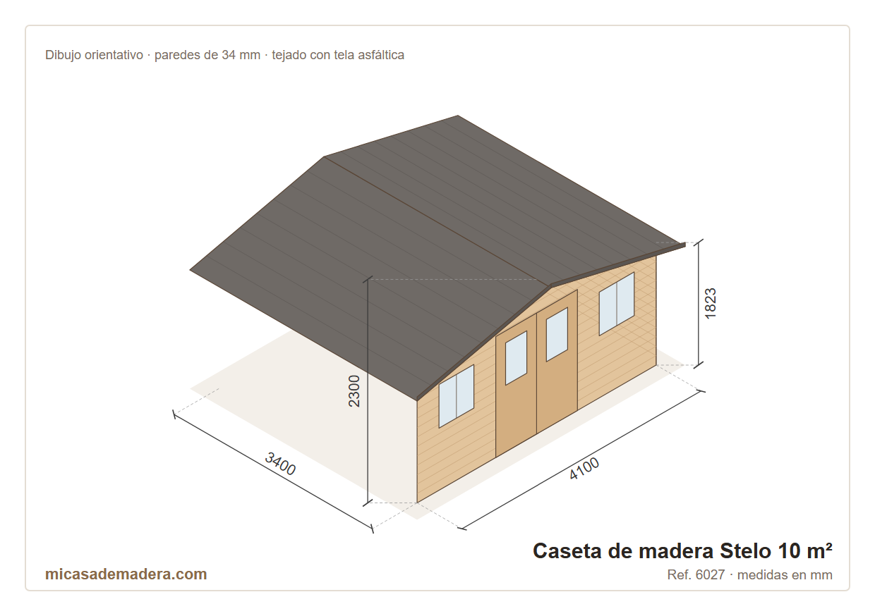 Caseta de madera Stelo - 10 m2 3 Caseta de madera Stelo - 10 m2 - Imagen 2