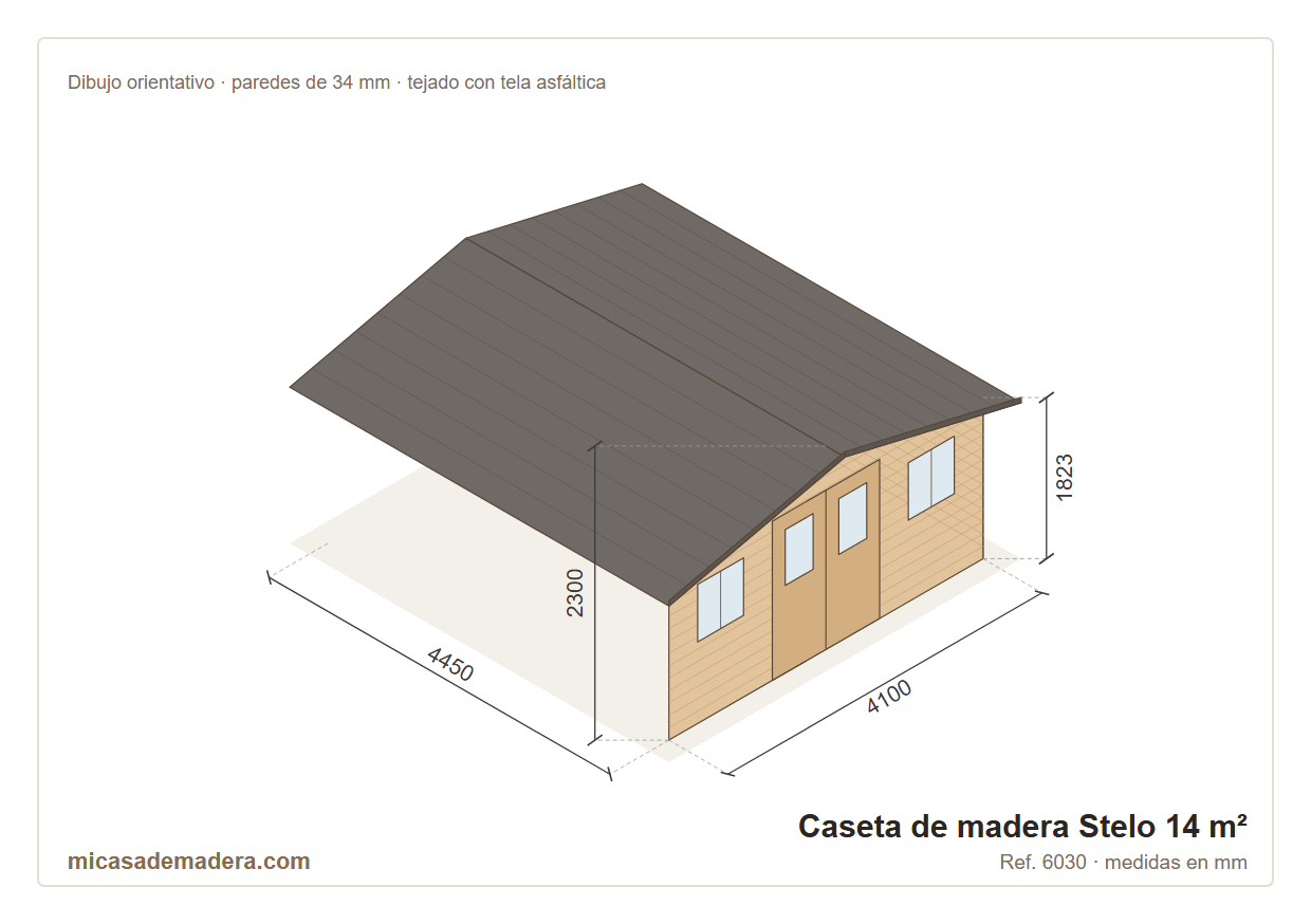 Caseta de madera Stelo - 14 m2 3 Caseta de madera Stelo - 14 m2 - Imagen 2