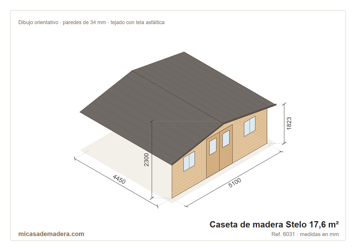 Caseta de madera Stelo - 17,6 m2 3 Caseta de madera Stelo - 17,6 m2 - Imagen 2