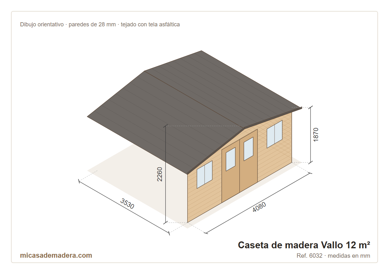 Caseta de madera Vallo - 12 m2 3 Caseta de madera Vallo - 12 m2 - Imagen 2