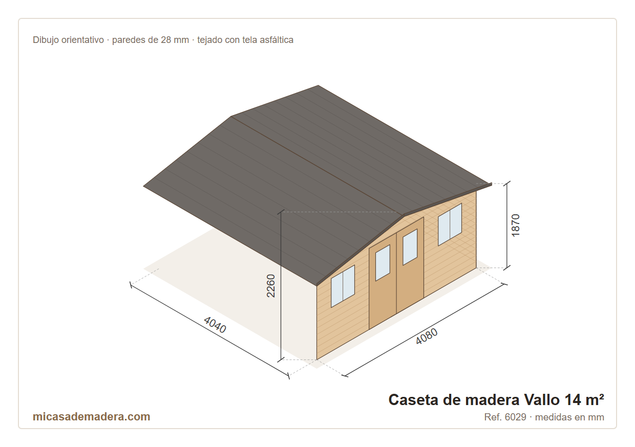 Caseta de madera Vallo - 14 m2 3 Caseta de madera Vallo - 14 m2 - Imagen 2