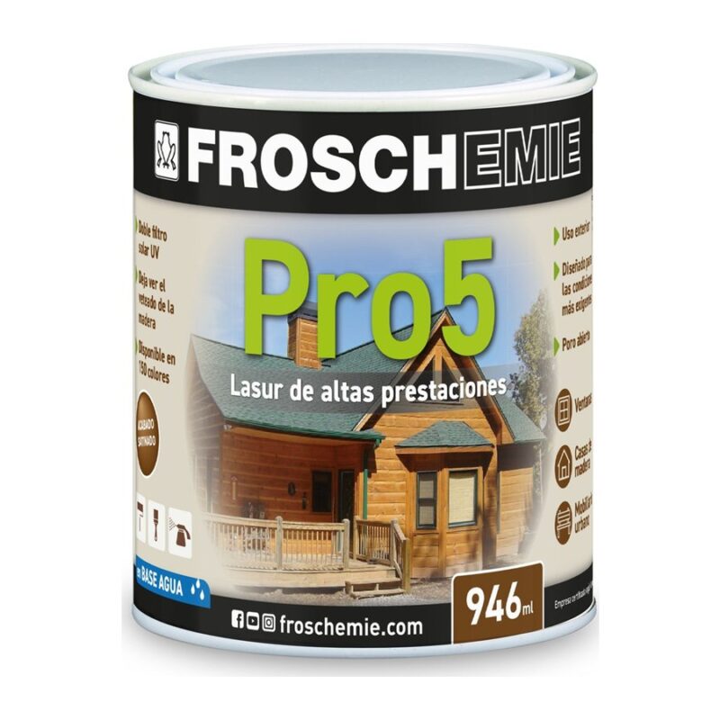 Bote de pintura Pro5 Lasur satinado para madera exterior