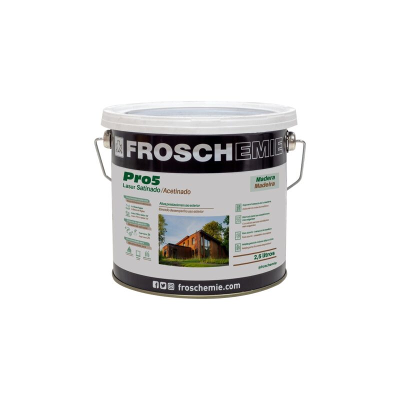 Bote de pintura Pro5 Lasur satinado para madera exterior