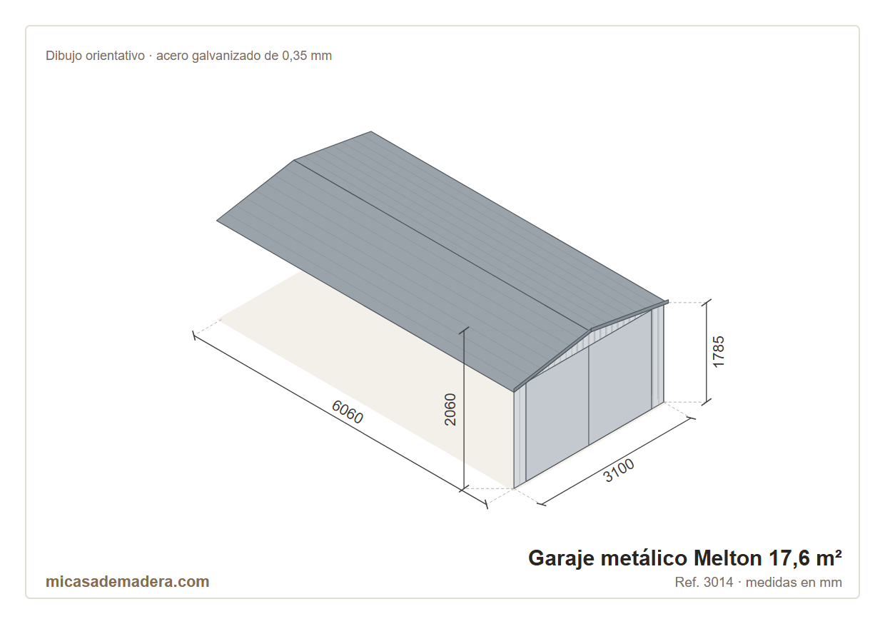 Garaje metálico Melton - 17,6 m2 3 Garaje metálico Melton - 17,6 m2 - Imagen 2