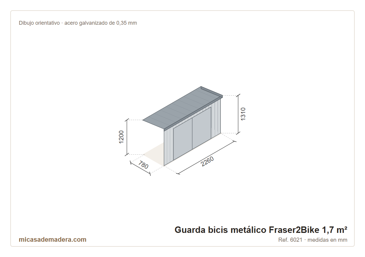 Guarda bicis metálico Fraser2Bike - 1,7 m2 3 Guarda bicis metálico Fraser2Bike - 1,7 m2 - Imagen 2