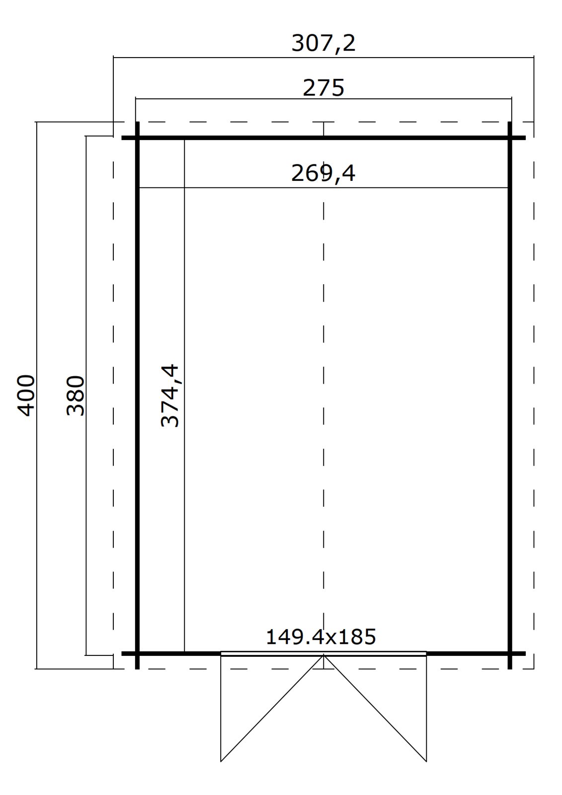Caseta de madera Norah 380 - 10,09 m2 3 Caseta de madera Norah 380 - 10,09 m2 - Imagen 2