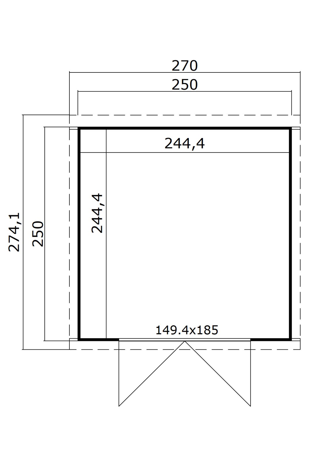 Caseta de madera Kibo 3 - 5,97 m2 3 Caseta de madera Kibo 3 - 5,97 m2 - Imagen 2