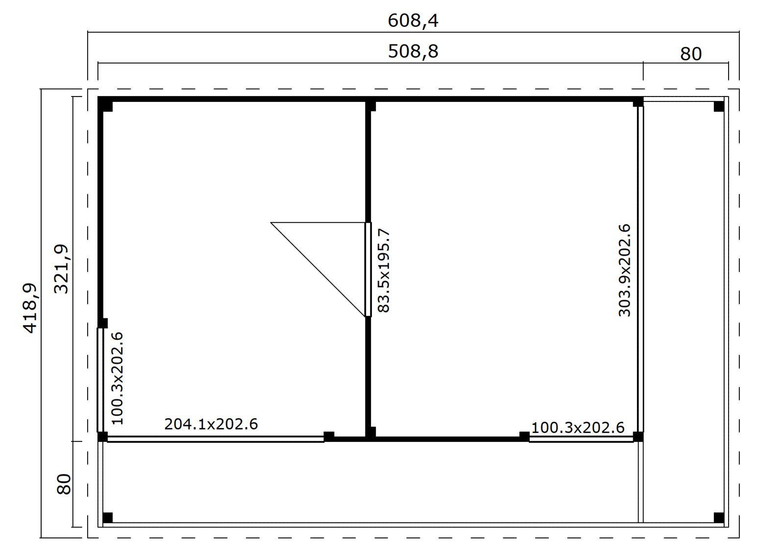 Caseta de madera Domeo 3 Loggia - 22,8 m2 3 Caseta de madera Domeo 3 Loggia - 22,8 m2 - Imagen 2