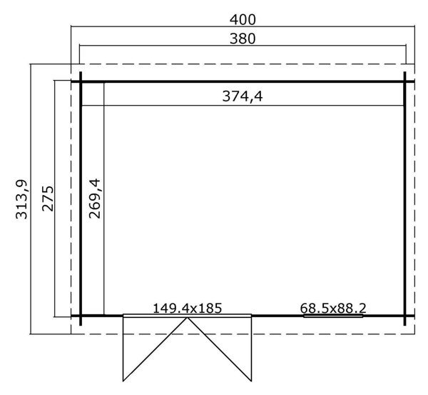 Caseta de madera Amira 275 - 10,09 m2 3 Caseta de madera Amira 275 - 10,09 m2 - Imagen 2