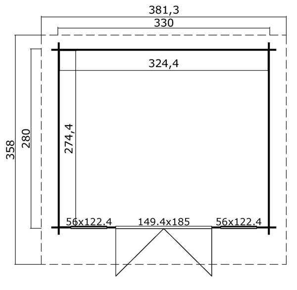Caseta de madera Robin 280 - 8,9 m2 3 Caseta de madera Robin 280 - 8,9 m2 - Imagen 2