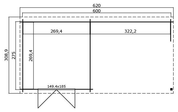 Caseta de madera Novia 275 Plus - 16,01 m2 3 Caseta de madera Novia 275 Plus - 16,01 m2 - Imagen 2